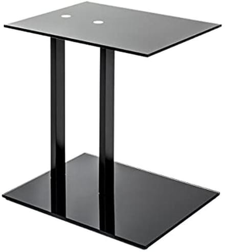 Moderne Bijzettafel zwart - Veiligheidsglas en Metaal, Compact en Stijlvol