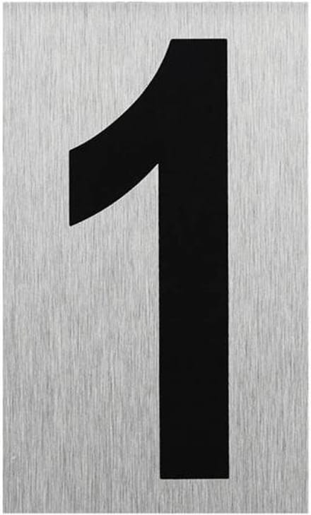 Seilflechter Deurbordje - Aluminium - Nummer "1" - 100 x 60 mm - Strakke look