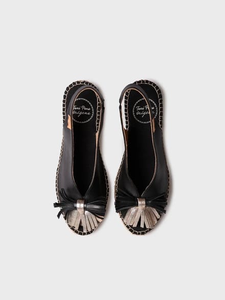 Espadrille met peeptoe-sleehak | LAILA-PF