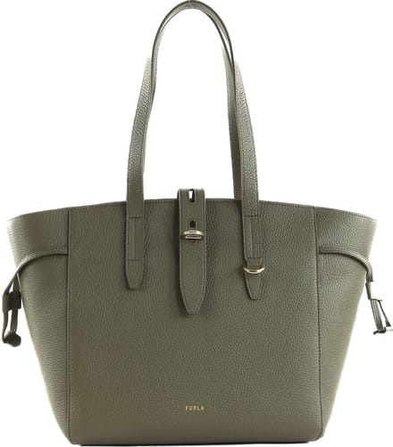 FURLA Leren Shopper Schoudertas Net Tote Bag Sage Kaki