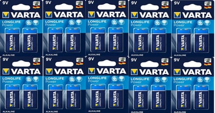 Varta Longlife Power 9 Volt Block - 6LR61 - 20 Stuks