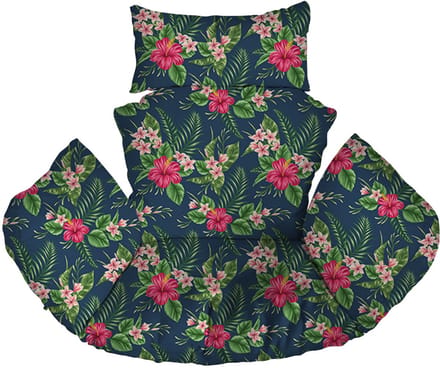 FEROCITY - Hangstoel Kussen XXL - Hangstoelkussen - Tuincocon Kussen - Schommelkussen - Polyester - Palm Bloemen