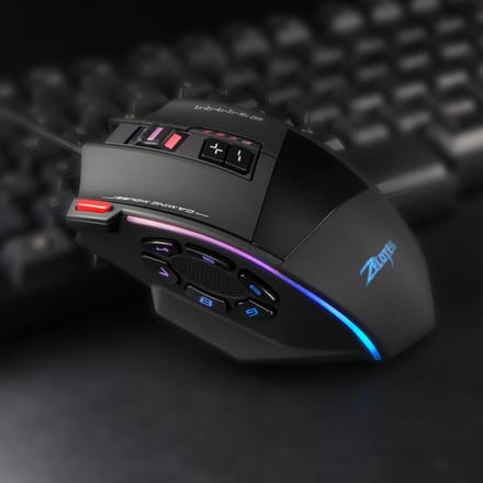 Zelotes C-13 Muis met 13 programma's Cintura RGB zwart