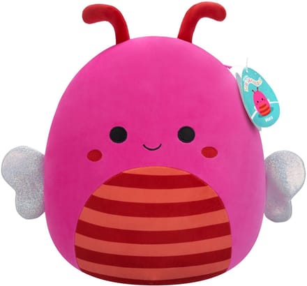 Squishmallows - Medium Plush (Mara - Hot Pink Bee W/Orange and Burgundy Striped Belly) - 30cm Plush