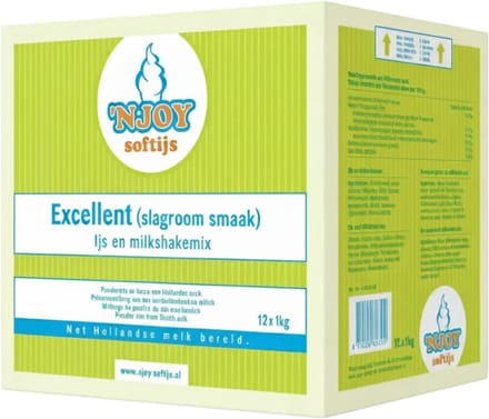 NJOY Excellent slagroomsmaak - mix voor shake en ijs - 12x 1 kg