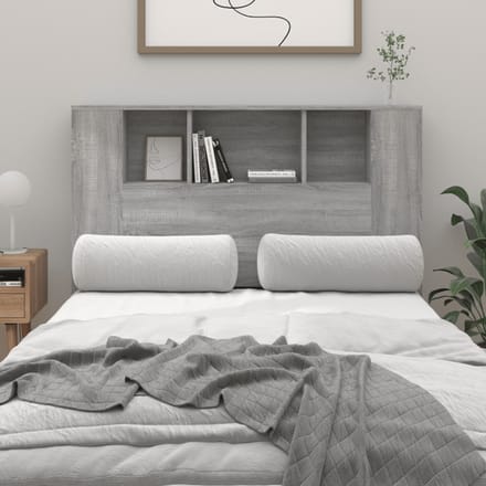 vidaXL - Hoofdbordkast - 120x18,5x102,5 - cm - grijs - sonoma - eikenkleurig