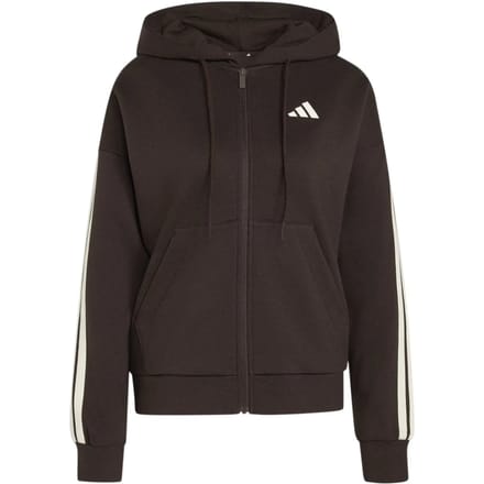 Adidas Essentials 3 Stripes Fleece Sweatshirt Met Rits Bruin S / Regular Vrouw