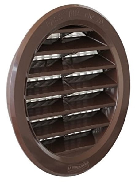Rond Ventilatierooster 120 mm voor Inbouw - Bruin Kunststof