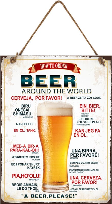 Tekstbord metaal Beer 30x40cm