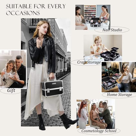 Inklapbare Make-up Koffer met Spiegel en Organizer - Ideaal voor Reizen