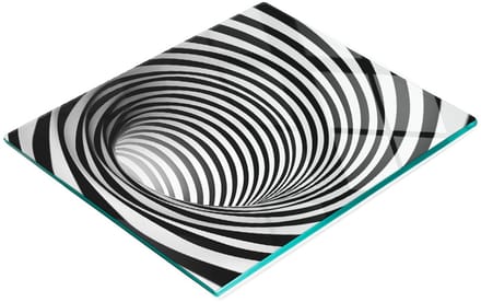 Decoratieve glazen serveerplank met 3D-afbeeldingen voor het serveren van snacks, 60x52 cm