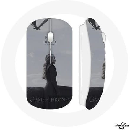 Draadloze Muis - Game of Thrones - Daenerys Targaryen - Compatibel met Mac en PC - USB-stick inbegrepen - Kleur Grijs