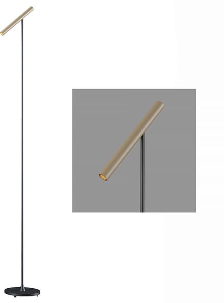 Artdelight - Vloerlamp Kansas H 140 cm touch dimmer zwart champagne