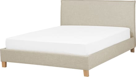 SENNEZ - Tweepersoonsbed - Beige - 160 x 200 cm - Polyester