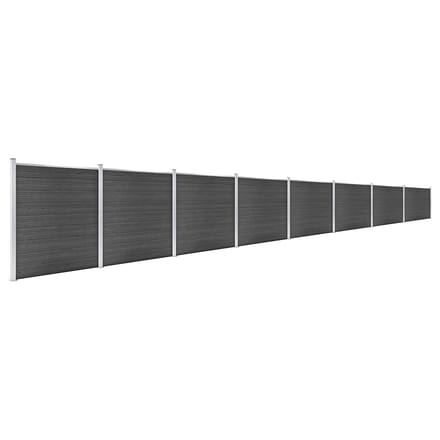 vidaXL - Schuttingpanelenset - 1391x186 - cm - HKC - zwart