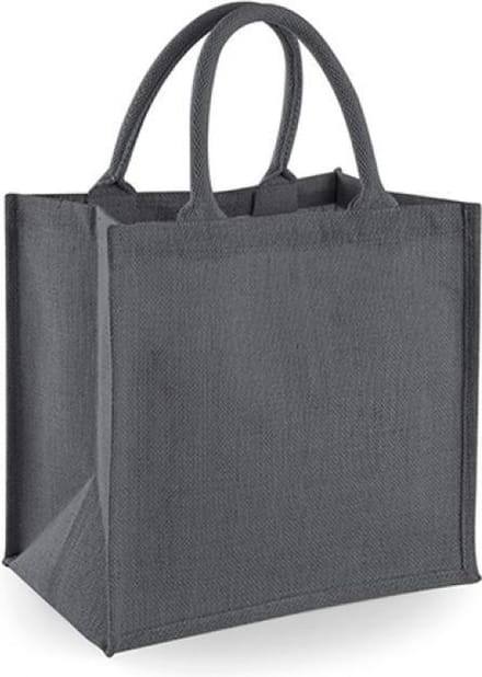 Westford Mill Jute Midi Shopper WM413 - GRAPHITE GREY/GRAPHITE GREY - 30 x 30 x 19 cm