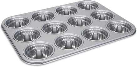 Mini Tulband Bakvorm voor 12 Cakejes - Hittebestendig Metaal