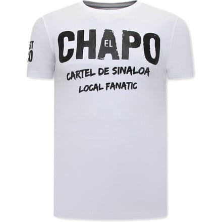 T shirt EL Chapo Heren - Cartel de Sinaloa - Wit
