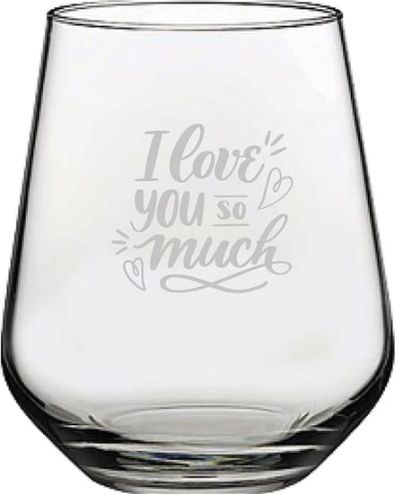 Gegraveerde Drinkglas 42,5cl I Love you so much