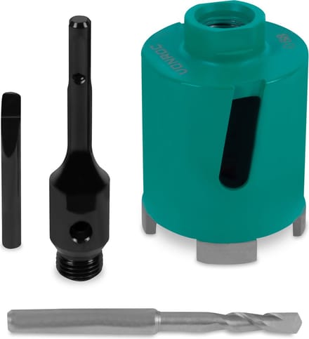 VONROC Diamant dozenboor SDS-Plus – 68mm  - Universeel – Incl. diamantboor, centreerboor, uitdrijfpen en SDS-plus adapter