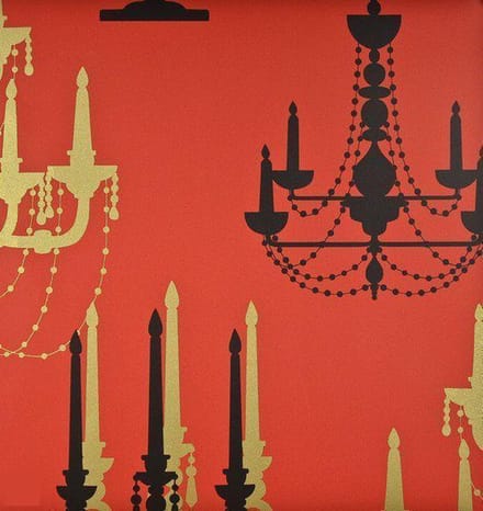 Dutch Wallcoverings Kandelaar - Rood/zwart