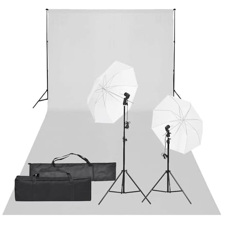 vidaXL - Fotostudioset - met - verlichtingsset - en - achtergrond