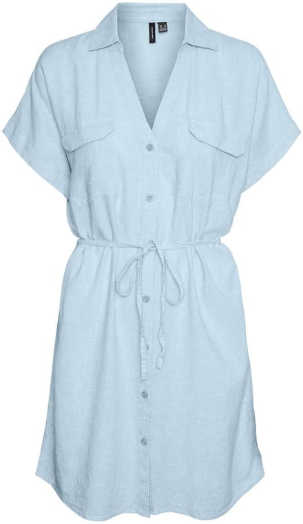 VERO MODA - VMLINN SS SHORT SHIRT DRESS WVN NOOS - Dames - Blouses