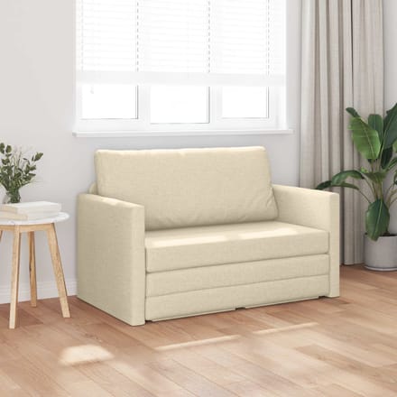 vidaXL - Slaapbank - Crème - 124 - x - 71 - x - 78 - cm - Stof
