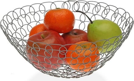 Doodadeals® Groentenmand & Fruitschaal – Metaal Grijs – Ø 28 cm – Modern Design