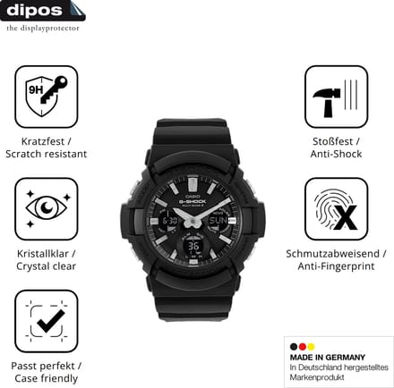dipos – 2x Pantserfolie geschikt voor Casio G-Shock GAW-100 | 9H Screenprotector