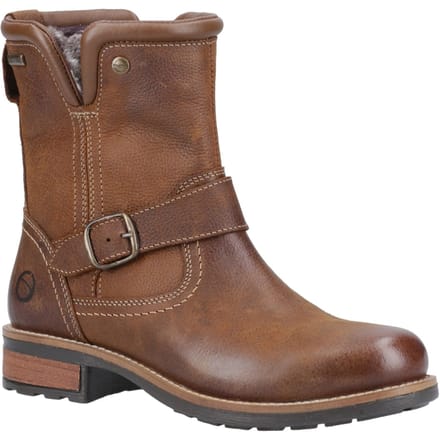 Cotswold Kinsham Leren Dames Tan Winter Middenkuitlaarzen
