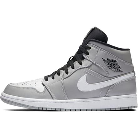 Jordan 1 Mid Gris Loup Noir Blanc 554724-046 44
