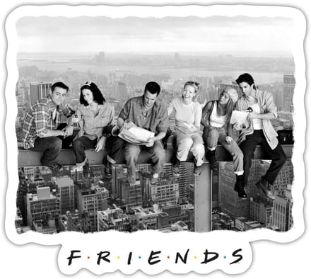 Friends New York Lunch Atop Skyscraper Parodie Sticker Maat S (max. 10 x 10cm)