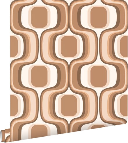 ESTAhome behang retro ornamenten bruin - 50 x 900 cm - 131582