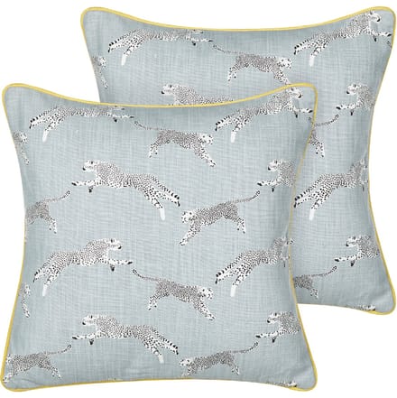 ARALES - Sierkussen set van 2 - Lichtgrijs - 45 x 45 cm - Katoen