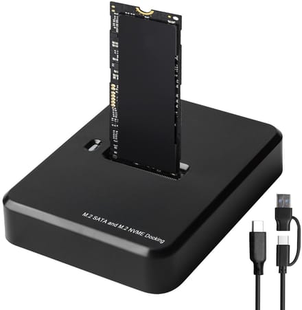 Allecto - Hard Disk Docking Station - M.2 NVMe & SATA - USB 3.1 Gen2 - Externe opslagoplossing - Compatibel met Windows/Mac/Linux - Gegevensoverdra...