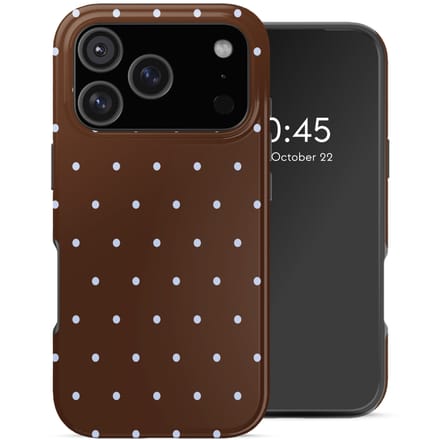 Selencia Hoesje - Geschikt voor Apple iPhone 18 Pro / 17 Pro - Backcover - Happy Dots Chocolate