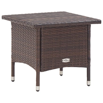 vidaXL - Theetafel - 50x50x47 - cm - poly - rattan - bruin