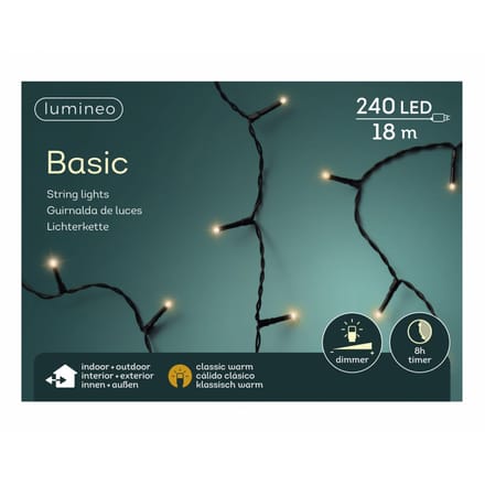 Kerst LED verlichting binnen/buiten warm  18 meter 240 lampjes