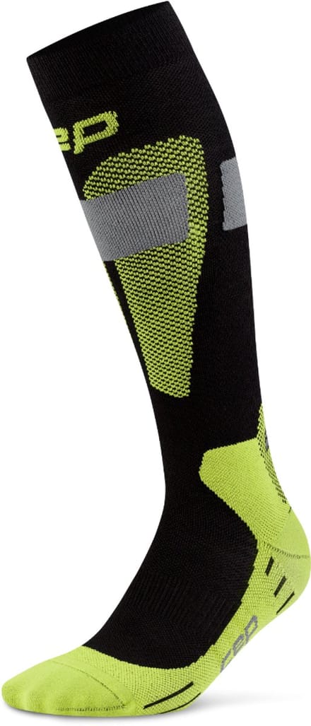 CEP Ski Merino Compressiekousen 3.0 - Zwart/groen