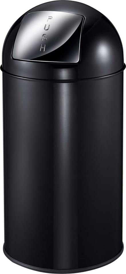 EKO - Pushcan 40 liter - Steel - zwart - Prullenbak