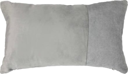 Cushion velvet l. grey & corduroy 30 x 50 cm