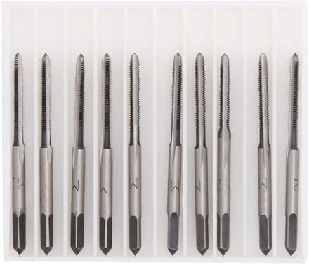 Dailygoods- Tapset M2 - Koolstofstaal - Handmatige Rechte Groeven - 10 Stuks - Slagvast - Hittebehandeld - Draadkronen
