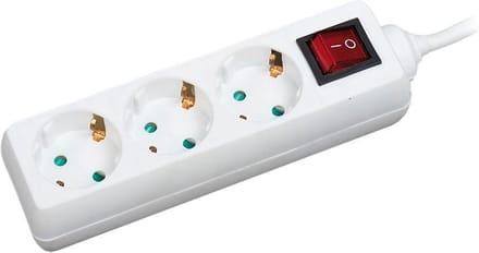 LogiLink LPS206 Stekkerdoos met schakelaar Wit Randaarde stekker 1 stuk(s)
