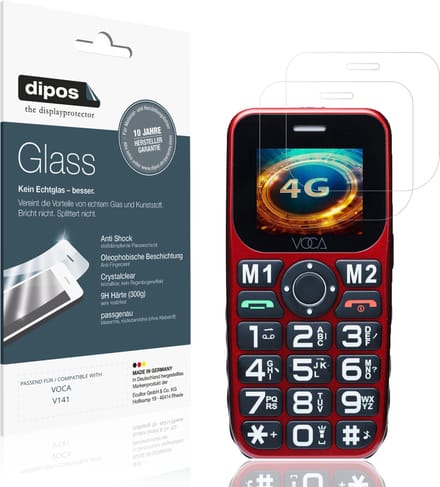 dipos – 2x Pantserfolie geschikt voor VOCA V141 | 9H Screenprotector