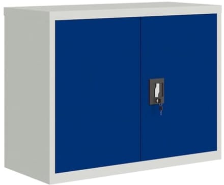 Filing Cabinet 90x40x70 cm - Staal in Lichtgrijs en Blauw