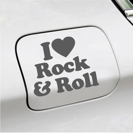 Bumpersticker - I Love Rock & Roll - 10,3 X 12,6 - Antraciet