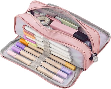 Solidchoice - Draagbare Canvas Pennenzak met Ritsvak - Multifunctionele Etui voor Studenten