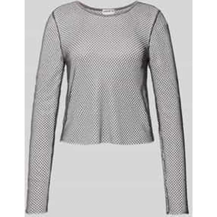 Kort shirt met lange mouwen en broderie anglaise