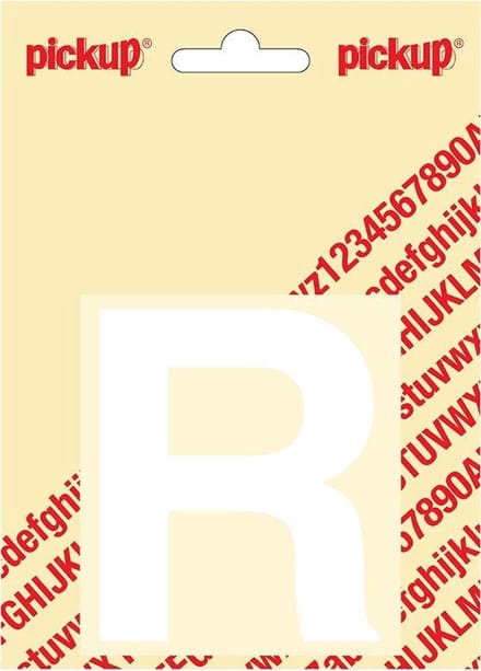 Pickup plakletter Helvetica 80 mm - wit R